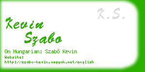 kevin szabo business card